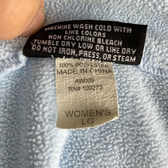 Avalanche Baby Blue Full Zip Fleece Jacket Size L EUC - Picture 7 of 7